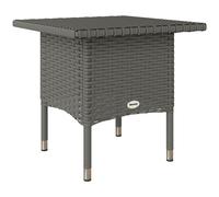 Outdoor Coffee Table Grey 50x50x47cm Galv Steel & PE Rattan Square Weatherproof
