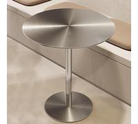 Outdoor Coffee Table, Round Pub Bar Table, Circular Side Table, Small Accent Table, Stainless Steel Cocktail Table for Patio, Living Room, Restaurant Bistro