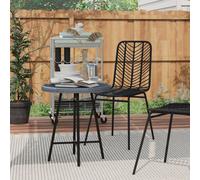 Outsunny Pe Rattan Side Table For Indoor, Outdoor, Grey, Grey