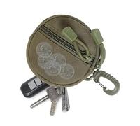 Outdoor Coin Pouch, Round Change Wallet Multi Purpose Storage Bag Compact Zipper Key Earphone Case, Durable Travel Utility Design, for Hiking Cycling Shopping Use 5.91 x 3.94 x 0.79in Nylon