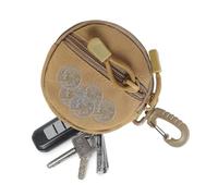 Outdoor Coin Pouch, Round Change Wallet Multi Purpose Storage Bag Compact Zipper Key Earphone Case, Durable Travel Utility Design, for Hiking Cycling Shopping Use 5.91 x 3.94 x 0.79in Nylon