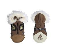Outdoor Cold-proof Windproof Snowproof Pet Coat Lightweight Warm Cosy Hooded Dog Down Jacket For Shiba Inu Schnauzer,Coffee,3XL