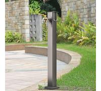 Outdoor Column Floor Mount Garden Water Tap, 304 Stainless Steel Vertical Pillar Faucet for Irrigation/Washing, Freestanding Hydration Source Water Dispenser Hydrant(Height: 60cm/23.6in,Side