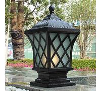 PTOUG Outdoor Column Lights, Modern Column Lamp IP54 Waterproof Glass Post Light Outdoor E26 Aluminum Fence Post Light Fixtures for Villa Garden Park Lighting Bronze Pillar Lights