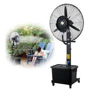 Outdoor Commercial Oscillating Misting Fan - 22/26/30 inch Adjustable Height Pedestal Fan with 11 Gallon Water Tank for Patios, Backyards & More - Powerful Cooling Breeze