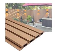 Outdoor Composite Siding, Faux Wood Wall Panels Interlocking Exterior Fence Privacy Screen
