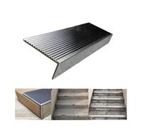 Outdoor Concrete Stair Nosing Edge Trim LShaped Stainless Steel Floor Transition Strip Wide Step Tread Guard Protector 11.65m (145cm 40 * 20mm) for Safety