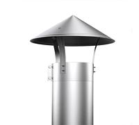 Outdoor Cone Top Chimney Pot, Rain Cover Protector Cap, Duct Plug Pipe, Stove Cap Top Burner Pipe Pot, 201/304 Stainless Steel (Ø 90mm-240mm) Rain Snow Chimney Tube(150mm/6in(201))