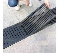 Outdoor Construction Drainage Kit Plastic Trench Cover Boards Drain Grates for Excavation Rectangular Drainage System Cut to Size (500x350x20mm)