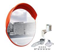 Outdoor Convex Safety Mirror 100cm/39" with Wall Mount Bracket - Red Blind Spot Mirror for Driveways Stores Offices - Enhance Visibility & Safety