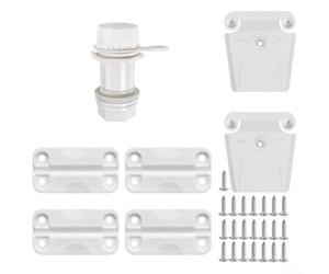 Outdoor Cooler Hinges and Latches Replacement Set with Drain and Screws, Compatible for Igloo 25-165QT and 50-165QT Coolers for Garden, Camping, Travel and Fishing Repairs