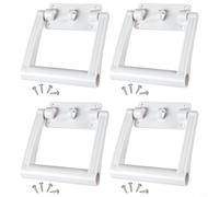 Outdoor Cooler White Plastic Handle Kit for Igloo 25-72QT Models with Hinges and Stainless Steel Screws, for Camping, Fishing, Picnic, BBQ and Garden Use, Set of 4