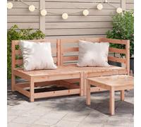Outdoor Corner Sofa 2 Seat Solid Pine Natural Douglas Modular Slatted 70x70x67cm