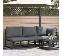 vidaXL Outdoor Furniture 3 Piece Black and Anthracite Metal
