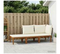 Outdoor Corner Sofa Set 3pc. 70x70x65cm Acacia Rope Oiled Cushions Beige/Cream