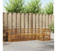 Outdoor Corner Sofa Set Natural Solid Acacia Wood 245x126.5x73cm Slatted Seats5