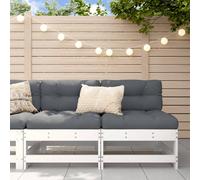 Outdoor Corner Sofa Unit White Pinewood 62x62x70.5cm Solid Pine Wood Modular Set
