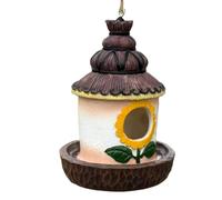 Outdoor Cottage - Mini Cabin 11.5x11.5x16cm, Hanging Pet Bed, Sturdy Weatherproof Construction, Lightweight Portable Hook | Patio Balcony Gi