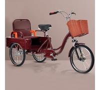 Outdoor cruiser trikes with hydraulic front fork,rickshaw tricycle with pedals,leisure cargo bike with rear cabin,adult 3 wheels bicycle,manned trike with foldable back seat
