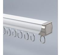Outdoor Curtain Rod Track System (1-6M) - Ceiling or Wall Mount Durable Aluminum White 11.5FT/350CM Perfect for Room Dividers Sliding Panels and Outdoor Spaces