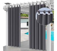 Outdoor Curtain Waterproof 220 x 155cm UV Rays Prevent Curtain Waterproof & Windproof Drapery for Patio, Front Porch, Pergola, Beach Home Width 61" x Length 87", (1 Panel) Graphite [129]