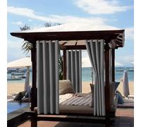 Outdoor Curtains for Garden Patio Waterproof,Blackout Thermal Insulated Eyelet Privacy Curtain for Gazebo Pergola Indoor Outside Curtains for Living Room Balcony(N-Dark Grey,2 Panels W100"*L95")