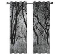 Outdoor Curtains For Pergola Gazebo 2 Panels 79X63 Inch Drop Black And White Dead Trees Stand Blackout Curtains For Kids Boys Girls Bedroom Living Room Nursery Soft Thermal Insulated Eyelet Window
