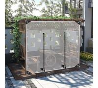 Outdoor Curtains,Gazebo Pergola Patio Transparent Tarpaulin Side Panels With Zip Door,Waterproof Clear Tarp Curtains,0.3mm Pvc Tarpaulin Cover,With Grommets,Weatherproof,W×H-2.5×2.1m(8.2*6.9ft)