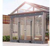 Outdoor Curtains,Pvc Tarpaulin Side Panels Transparent Waterproof,Weather Resistant,Partition Tarp Curtains,Spliced-Customizable Tarpaulin,Multi-Size Canopy,Thickened,W×H-3.8×2.2m(12.5*7.2ft)