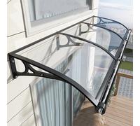 Outdoor Curved Canopy Awning for Front Door, Window Rain Shelter, UV Water Resistant Patio Cover, Garden Porch Protection from Rain and Sun