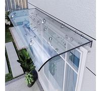 Outdoor Curved Window Canopy - UV-Resistant Polycarbonate Rain Shelter Transparent Awning for Front Door Sun Protection 50x310cm / 20''x122'' - Durable and Stylish Design