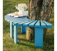 Outdoor Curved Wooden Bench - Solid Wood Round Park Seat, Slatted Design, Fan-Shaped Garden Tree Bench for Patio, Yard, and Relaxation