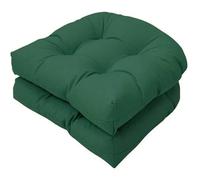 Outdoor Cush Set 2 Pack 48x48cm Chair Pads Dark Green Garden Seat Cushs table Backrest Cushs for Patio Chairs Waterproof Slish Design