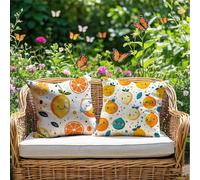 Outdoor Cushion Covers 20x20in Cute Cushion Covers Abstract Garden Cushions Pillow Cases 2 Pack Double Sided Waterproof Linen Decorative Throw Pillow Case with Invisible Zipper for Garden Decor RG-925