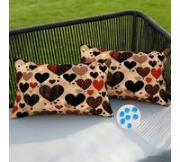 Outdoor Cushion Covers 40 x 60 cm Retro Garden Cushions Waterproof Cushion Cover 2 pack Decorative Pillows Heart Shape Throw Pillow Case Cushions Covers for Patio Garden Sofa Chair 16x24 Inch -SC255