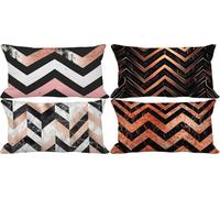 Outdoor Cushion Covers 40 x 70 Northern Europe Cushion Covers Waterproof Linen Set of 4 Sofa Decorative Pillows Stripe Pattern Design with Invisible Zip for Livingroom Couch Garden Home Decor x3-33
