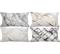 Outdoor Cushion Covers 40 x 80 Grey Cushion Covers Waterproof Linen Set of 4 Sofa Decorative Pillows Northern Europe Pattern Design with Invisible Zip for Livingroom Couch Garden Home Decor m7-N19
