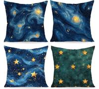 Outdoor Cushion Covers 50 x 50 cm, 4 Pack Waterproof Sky blue Throw Pillow Cases, Decorative Outdoor Couch Pillow Covers for Cushion Patio Porch Farmhouse Patio Garden Balcony PjY1577 A-9