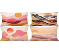 Outdoor Cushion Covers 50 x 70 Northern Europe Cushion Covers Soft Set of 4 Sofa Decorative Pillows Abstract Pattern Design with Invisible Zip for Livingroom Couch Garden Patio Home Decor r3-H27