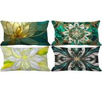 Outdoor Cushion Covers 50 x 80 Turquoise Cushion Covers Soft Set of 4 Sofa Decorative Pillows Northern Europe Pattern Design for Livingroom Couch Bedroom Patio Garden Bench Home Decor Gifts r7-813
