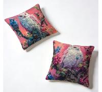 Outdoor Cushion Covers 55 x 55 Set of 2 Red Large Cushion Covers 22x22 Inch Decorative Throw Pillow Owl Square Linen Sofa With Invisible Zipper for Spring Summer Home Decor, Gifts for Women R-5N669A