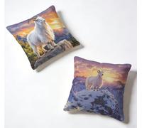 Outdoor Cushion Covers 60 x 60 Set of 2 White Large Cushion Covers 24x24 Inch Decorative Throw Pillow Sheep Square Linen Sofa With Invisible Zipper Spring Summer Home Decor, Gifts for Women V-B5B429