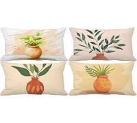 Outdoor Cushion Covers 60 x 80 Northern Europe Cushion Covers Soft Set of 4 Sofa Decorative Pillows Leaf Pattern Design with Invisible Zip for Livingroom Couch Garden Patio Home Decor Gifts y2-F14