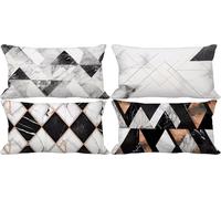 Outdoor Cushion Covers 70x90 Black And White Cushion Covers Soft Set of 4 Sofa Decorative Pillows Northern Europe Pattern Design for Livingroom Couch Bedroom Patio Garden Bench Home Decor w9-515