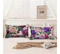 Outdoor Cushion Covers Peony, Simple Cushion Covers 50x70 Waterproof Pillow Protectors 2 Pack Velvet Throw Pillows Double Sided Printing with Invisible Zipper for Home Decoration Garden Bench,Model270