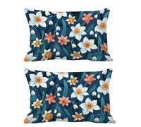 Outdoor Cushion Covers Turquoise Stone Cushions Waterproof Super Soft Velvet Throw Pillow Covers Pink,Set of 2 Oblong Decorative Pillows for Living Room Sofa Bedroom Balcony Patio Garden 50x90cm G689