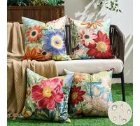 Outdoor Cushion Covers Waterproof Sage Green Cushion Covers 16 x 16 inches Boho Decorative Pillows Flower Cushions Green Garden Cushions 40 x 40cm for Room Decor Home Decoration Sofa Living Room Bed