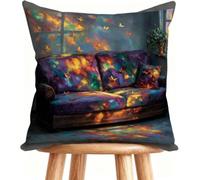 Outdoor Cushions 16x16 Inch Sofa Pillows Butterfly Decorative Pillows Cases Linen, Double-Sided Printing for Home Decor Color 3-STI01