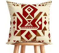 Outdoor Cushions 18x18 Inch Sofa Pillows Solid Color Decorative Pillows Cases Linen, Double-Sided Printing for Home Decor Bohemia D-581JQ