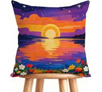 Outdoor Cushions 18x18 Inch Sofa Pillows Sunset Decorative Pillows Cases Linen, Double-Sided Printing for Home Decor Starry Sky 6-7EE75